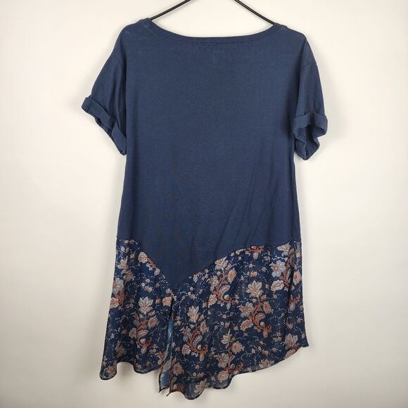 ANTHROPOLOGIE AKEMI KIN KRIS WOMENS ASYMMETRICAL FLORAL TUNIC TOP EMBROIDERED M - Picture 6 of 7